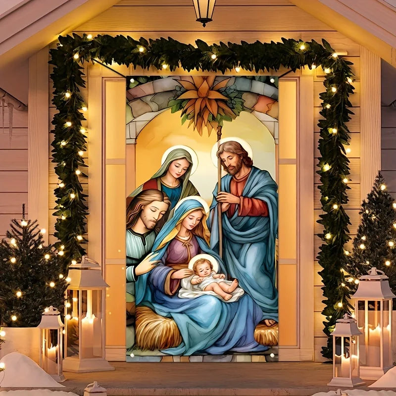 Papel de Parede Banner para Porta Decoração de Natal