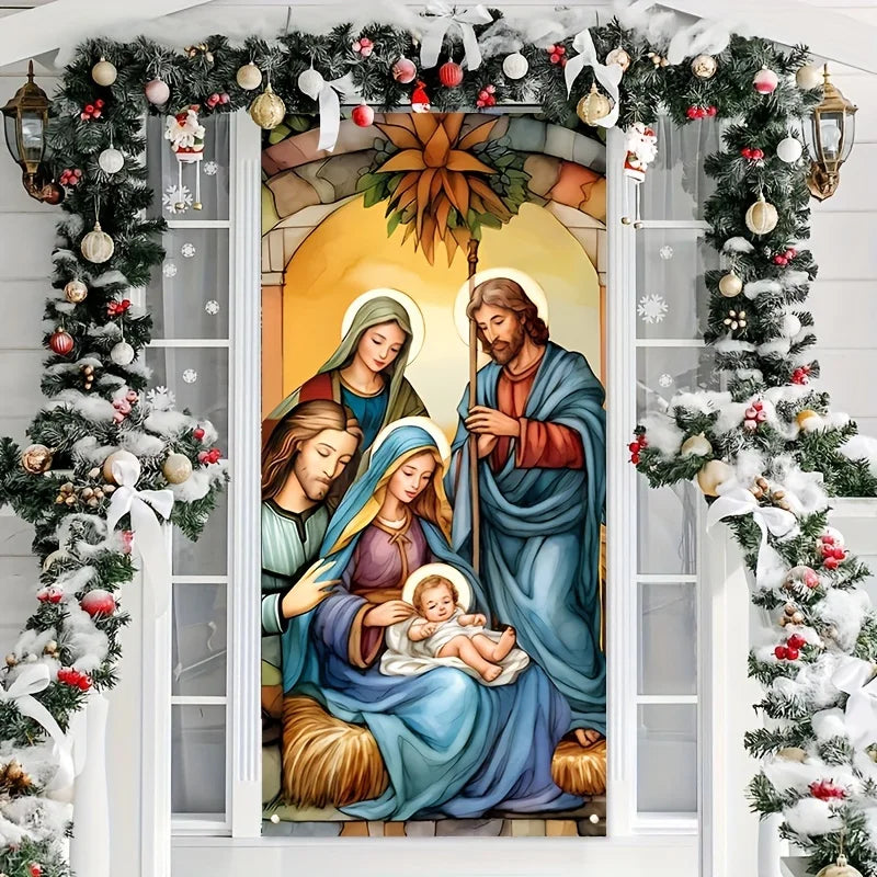 Papel de Parede Banner para Porta Decoração de Natal