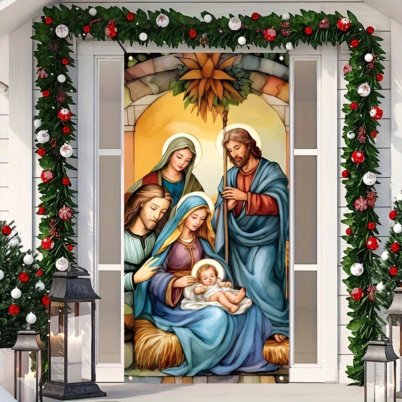 Papel de Parede Banner para Porta Decoração de Natal