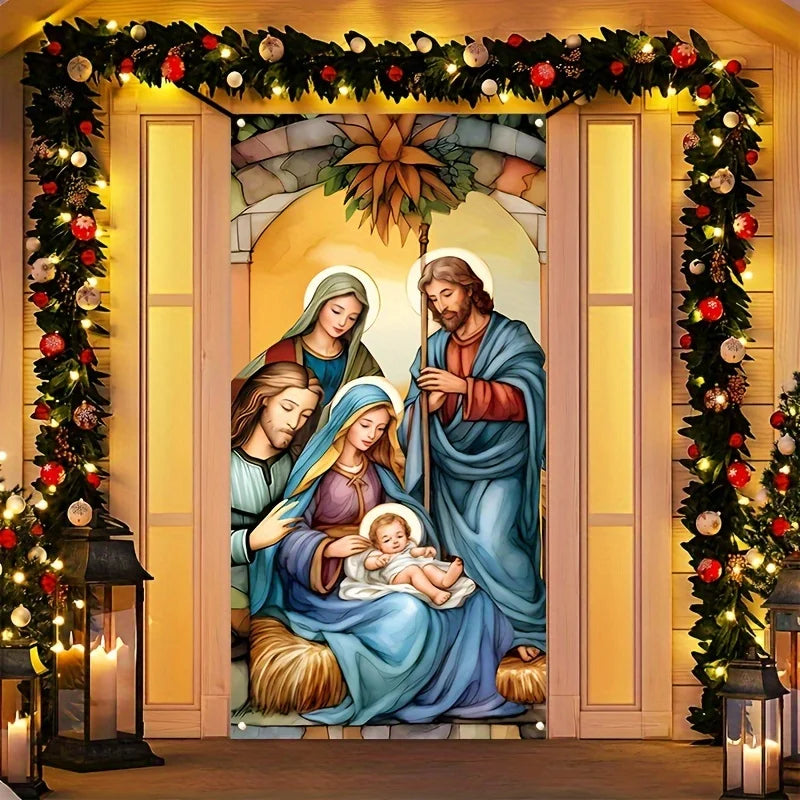 Papel de Parede Banner para Porta Decoração de Natal